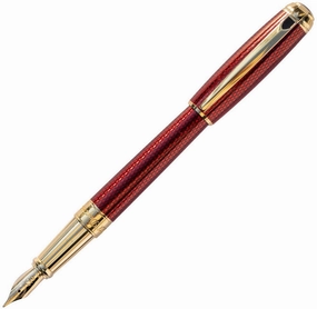 lasting St Dupont Diamond Guilloche Ruby Fountain Pen