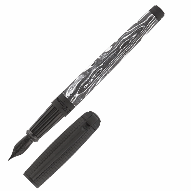 earthy St Dupont Line D Carbon Collection Dark Storm Fountain Pen