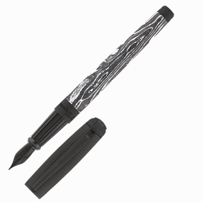 earthy St Dupont Line D Carbon Collection Dark Storm Fountain Pen