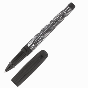 St Dupont Line D Carbon Collection Dark Storm Rollerball Pen tiny nonslip