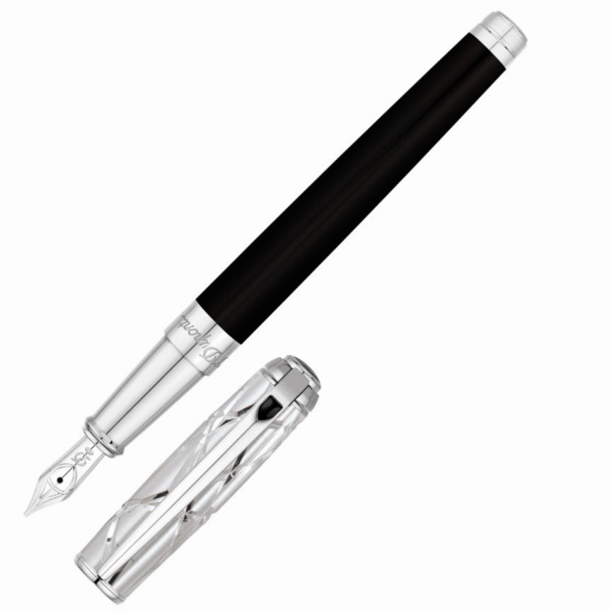 St Dupont Line D Fire Lines Palladium Fountain Pen retro premium