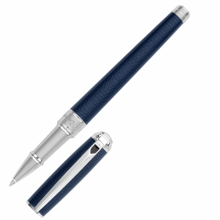 bold trendy St Dupont Line D Medium Guilloche Blue Rollerball Pen