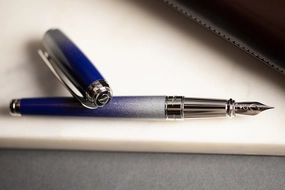 nonslip St Dupont Line D Starburst Blue Fountain Pen