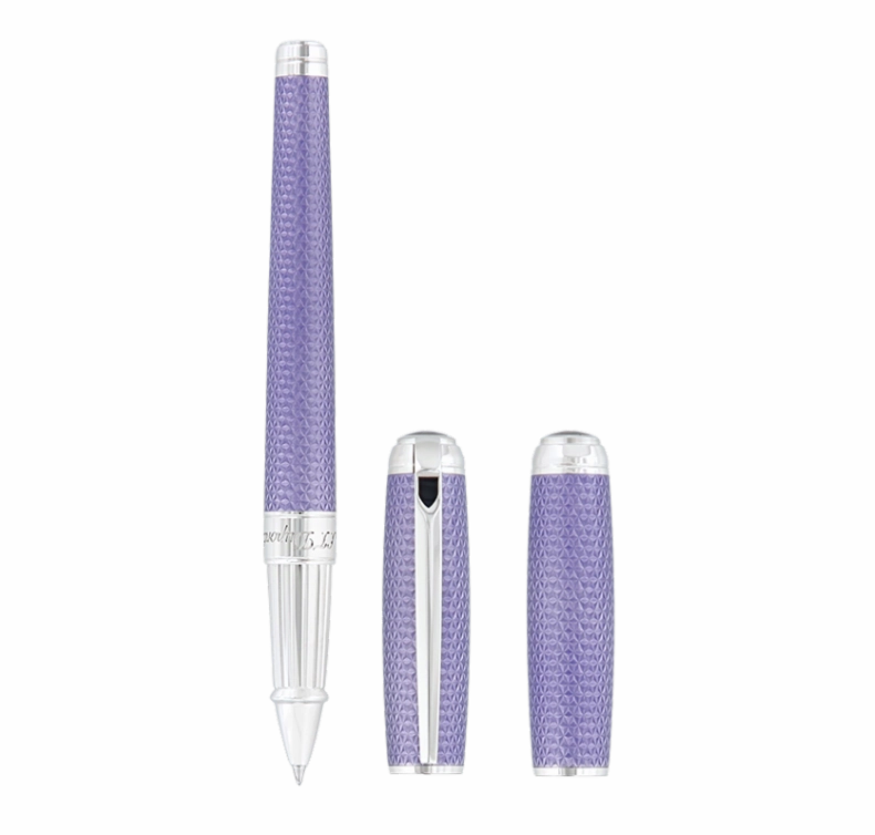 St Dupont Velvet Firehead Guilloche Lilac Rollerball Pen portable