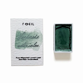 classic Green Earth #3 Pg23 - Artist Grade Handmade Honey Based Watercolor Paint Full Pan 3.2Ml