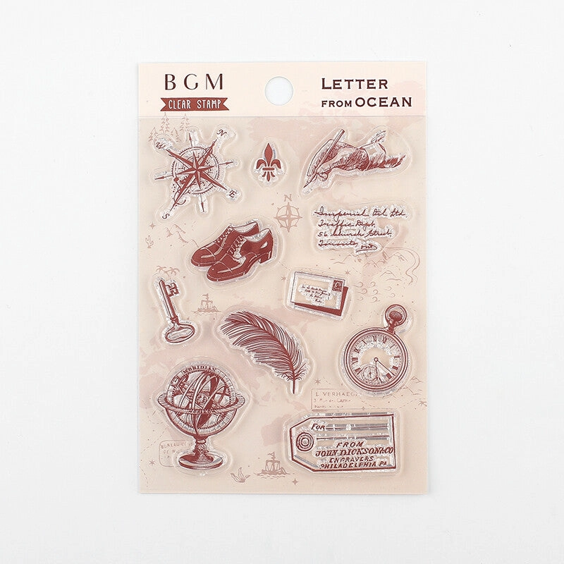 shiny Letter From Ocean Bgm Clear Stamp Set