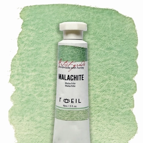 loose premium Malachite (Mineral) - Artist Grade Handmade Honey Based Watercolor Tube 15Ml