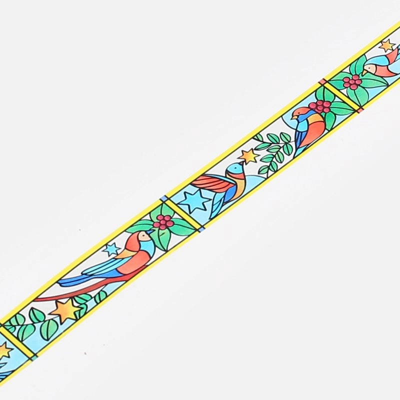 Stained Glass Birds And Plants Washi Tape Clear Bgm alloy bamboo