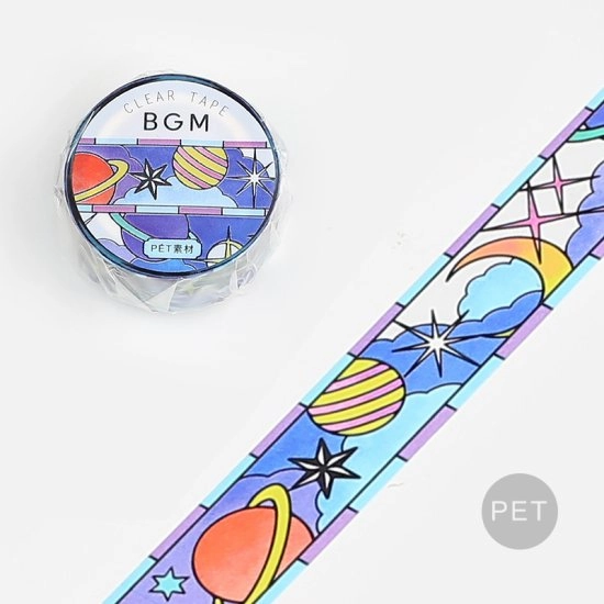 Stained Glass Interstellar Flight Washi Tape Clear Bgm vegan superior
