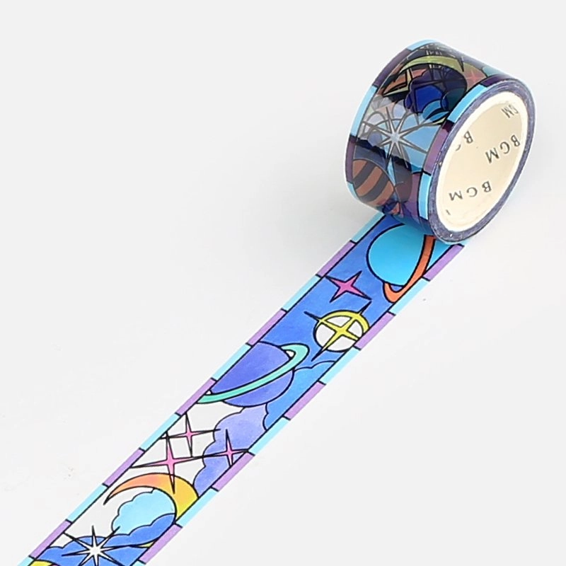 Stained Glass Interstellar Flight Washi Tape Clear Bgm narrow