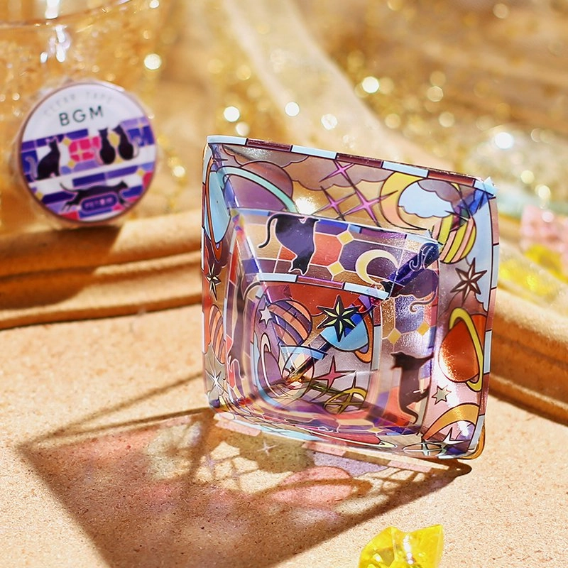 foldable Stained Glass Interstellar Flight Washi Tape Clear Bgm