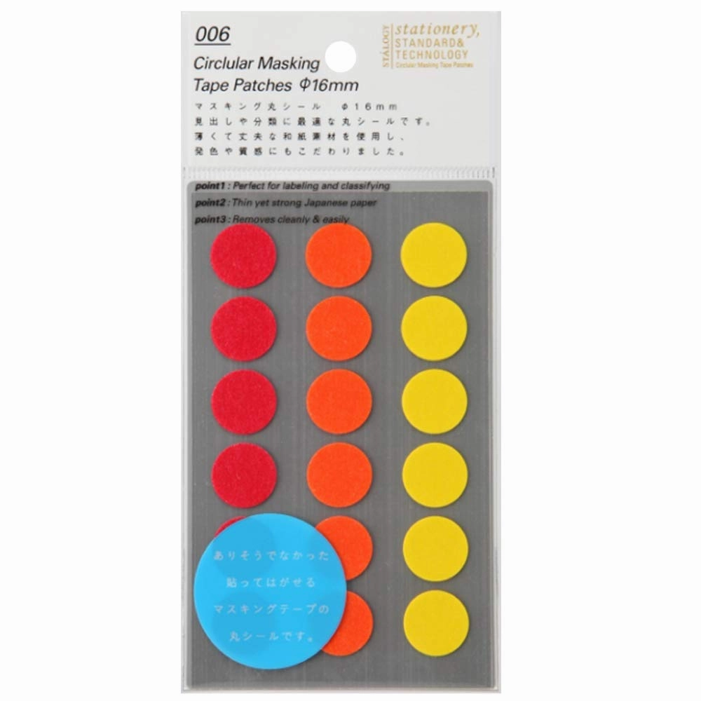 slim Stalogy Circular Masking Tape Patches 16Mm - Shuffle Fine