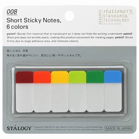 warm springloaded Stalogy Short Sticky Notes 6 Colors - Set A