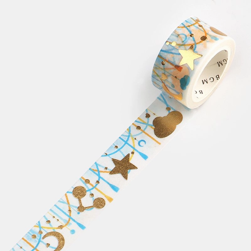 Star And Moon Decoration Washi Tape Foil Bgm sealed