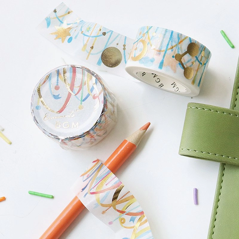 Star And Moon Decoration Washi Tape Foil Bgm quality