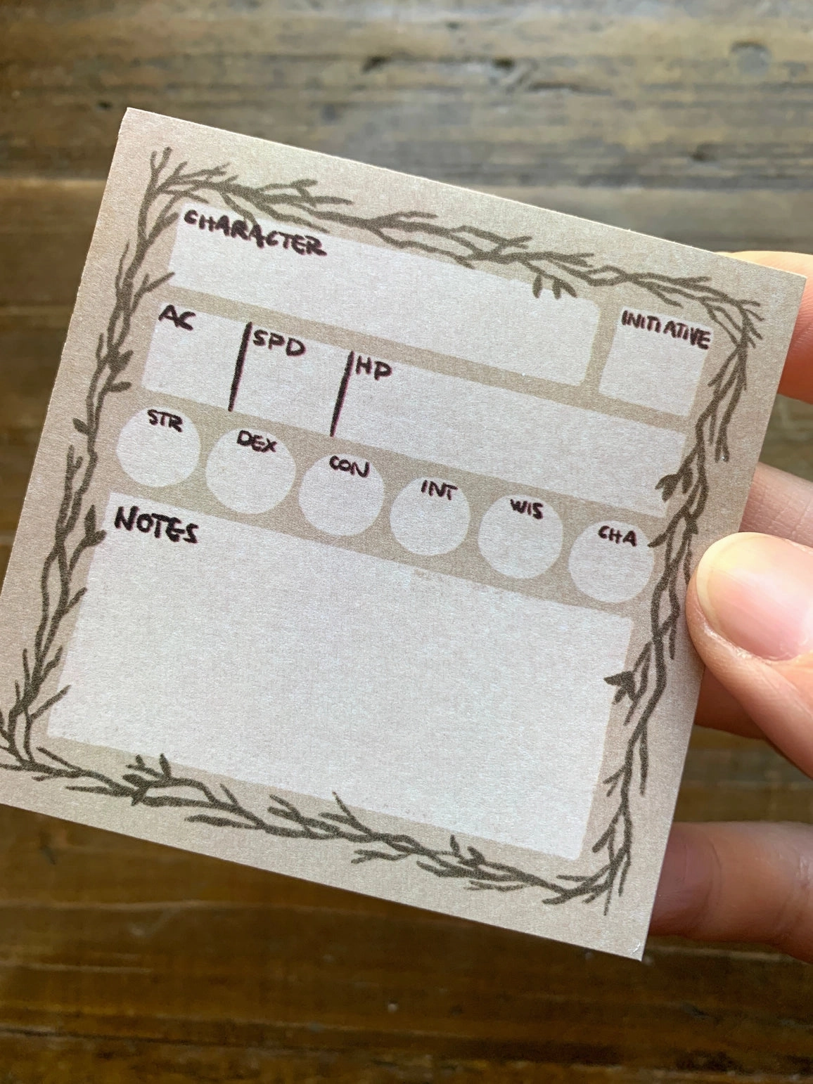 Stat Block Sticky Note For Dnd, Pathfinder wide