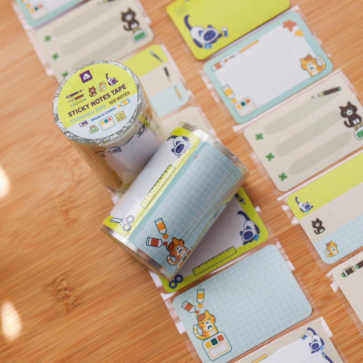 Stationery Cats Paper Labels Sticker Roll flexible