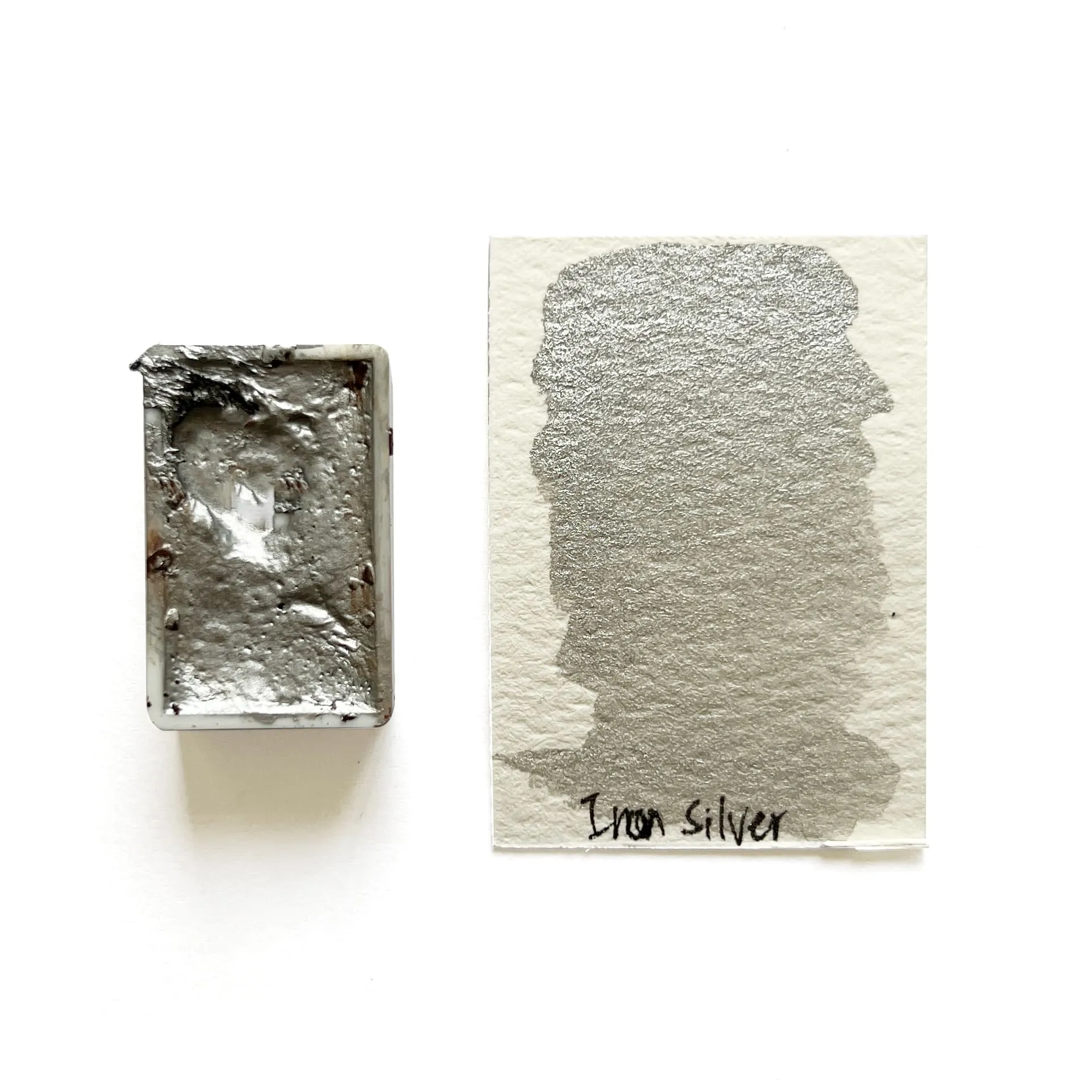 Iron Silver - Artist Grade Handmade Honey Based Watercolor Paint Full Pan 3.2Ml popular collapsible