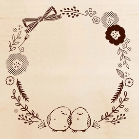 Beverly Irodori Rubber Stamp - Shimaenaga Wreath retractable ceramic
