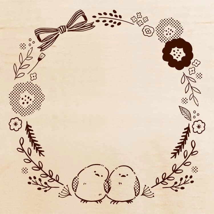 Beverly Irodori Rubber Stamp - Shimaenaga Wreath retractable ceramic