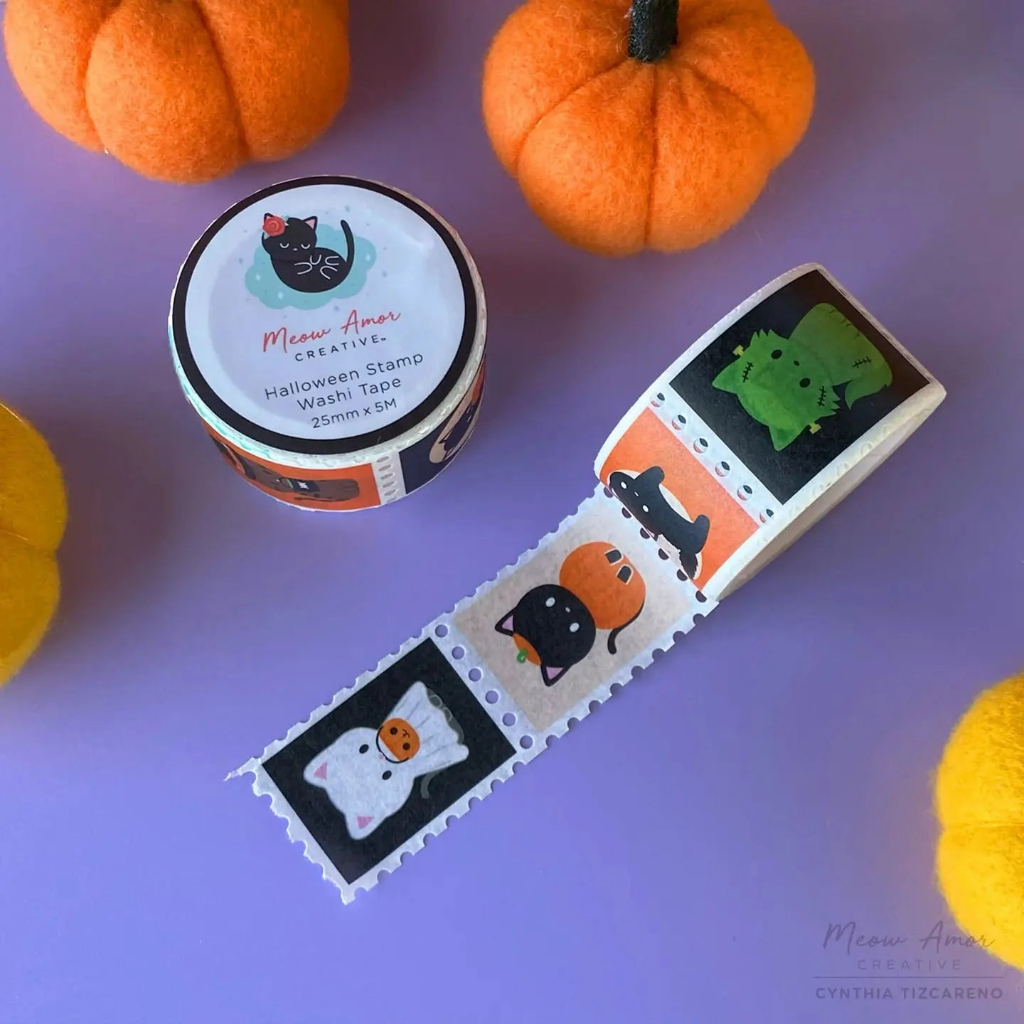 Halloween Cats Stamp Washi Tape tiny