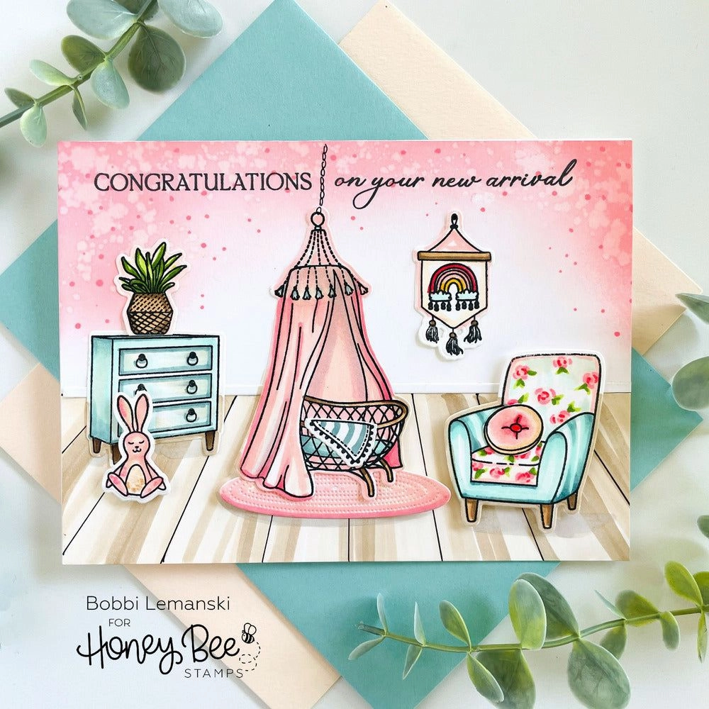 leather Inside: Welcome Baby Sentiments - 6X6 Stamp Set