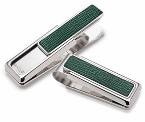 M-Clip Rhodium With Dark Green Shark Money Clip classic