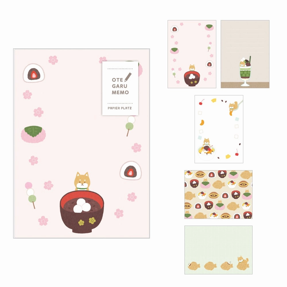 resin exclusive Otegaru Memo Pad - Shiba Inu Japanese Sweets
