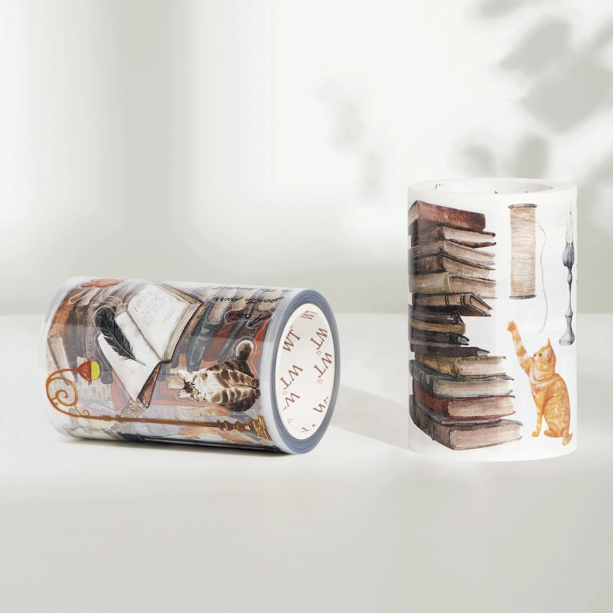Pre-Cut Cats And Books Wide Washi / Pet Tape superior