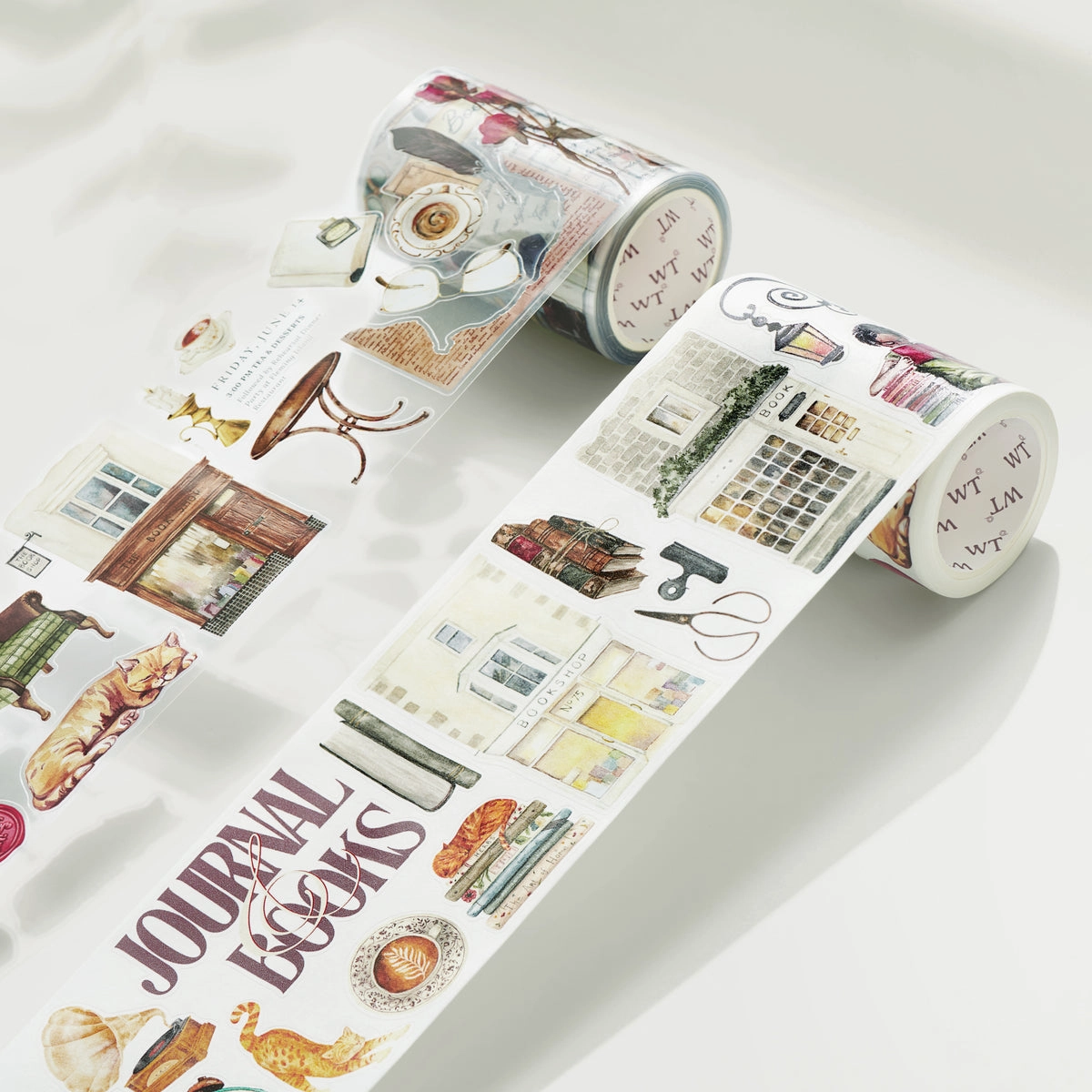 steel Pre-Cut Cats And Books Wide Washi / Pet Tape