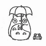 soft wide Totoro & Umbrella Rubber Stamp