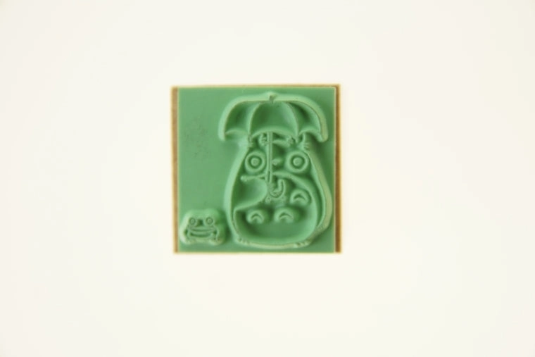 Totoro & Umbrella Rubber Stamp collapsible sleek
