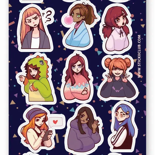 soft Stickii Anime Girls Sticker Sheet