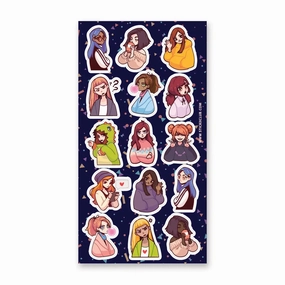 collapsible shiny Stickii Anime Girls Sticker Sheet