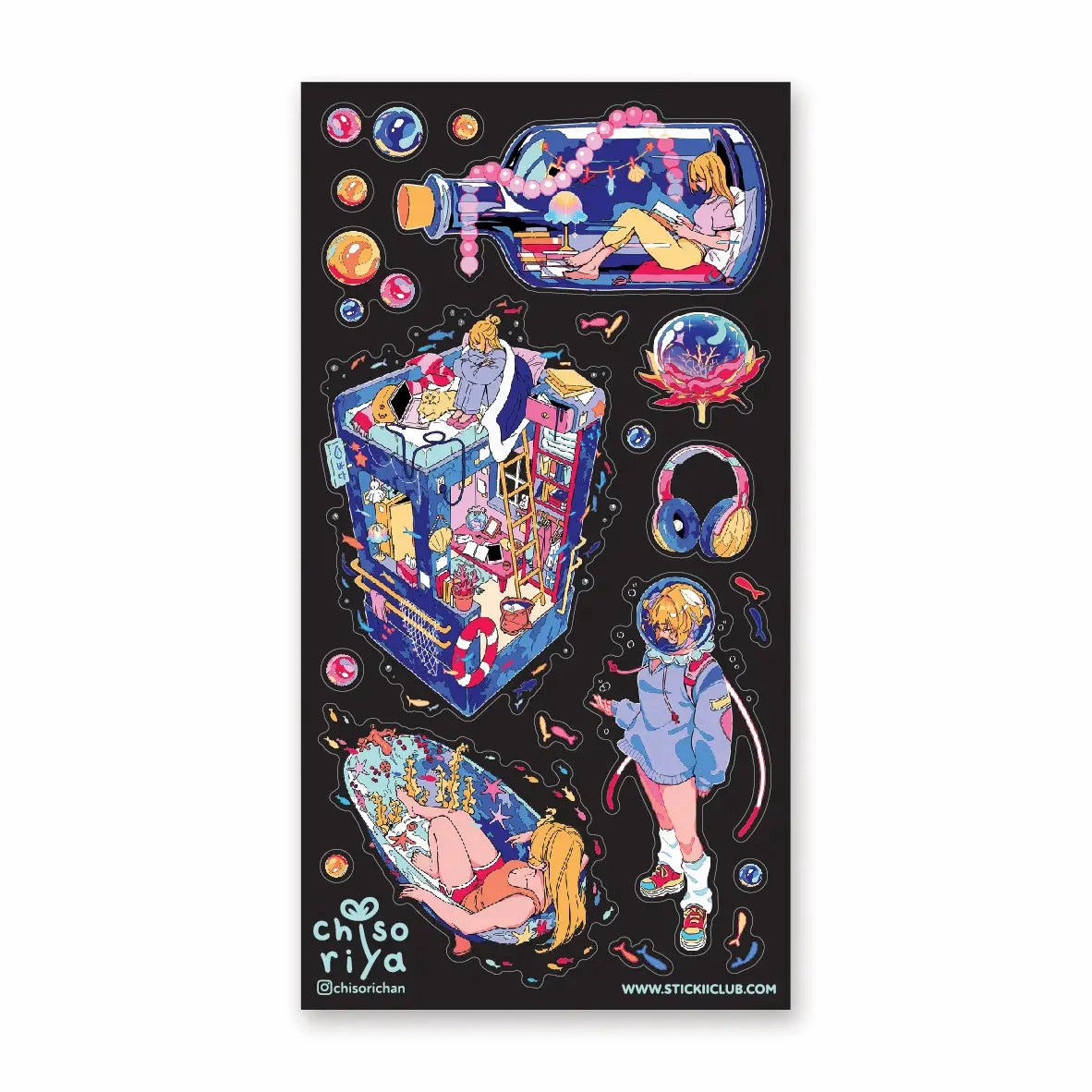 rubber recycled Stickii Aquatic Life (#1) Sticker Sheet