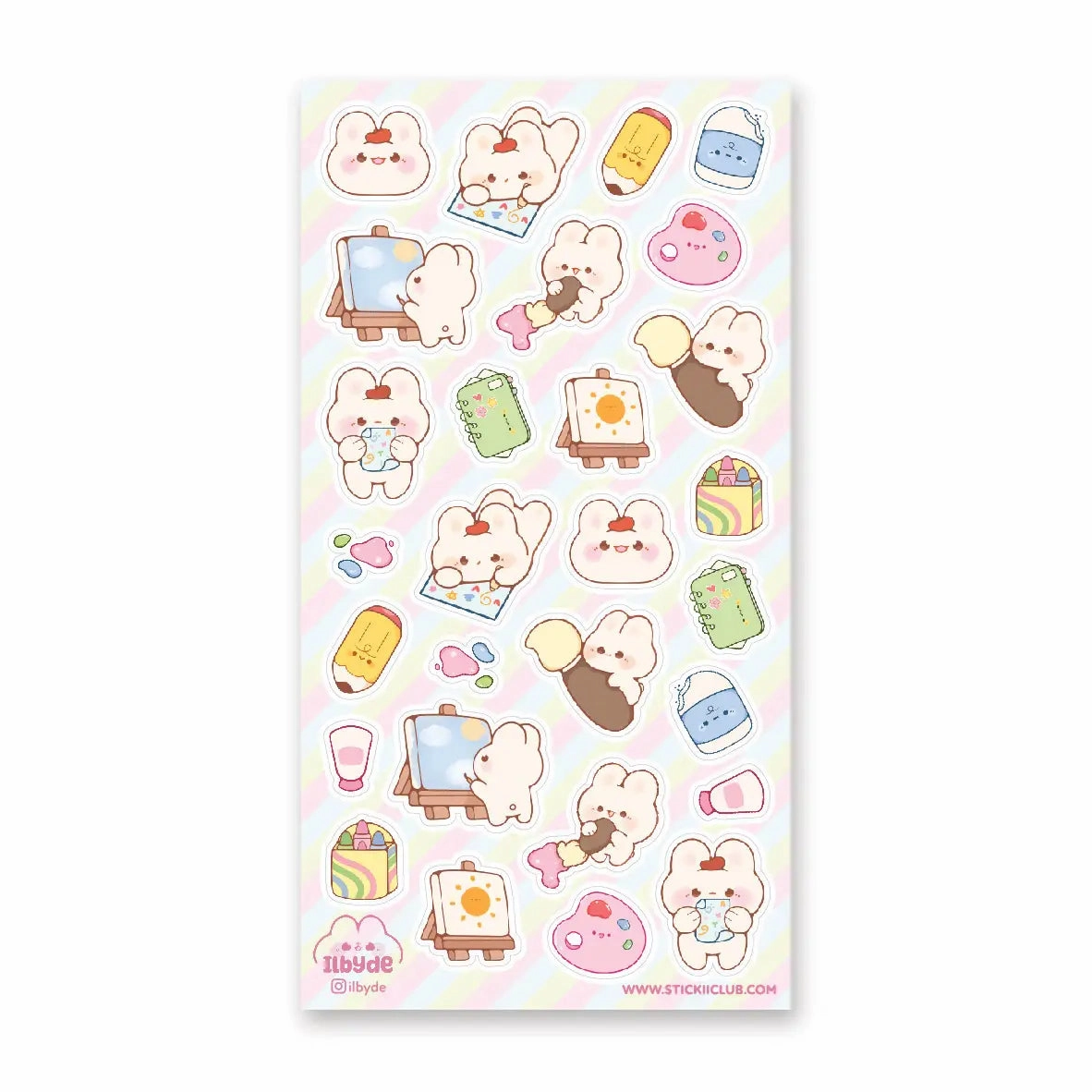 automatic Stickii Bunny Art Adventures Sticker Sheet