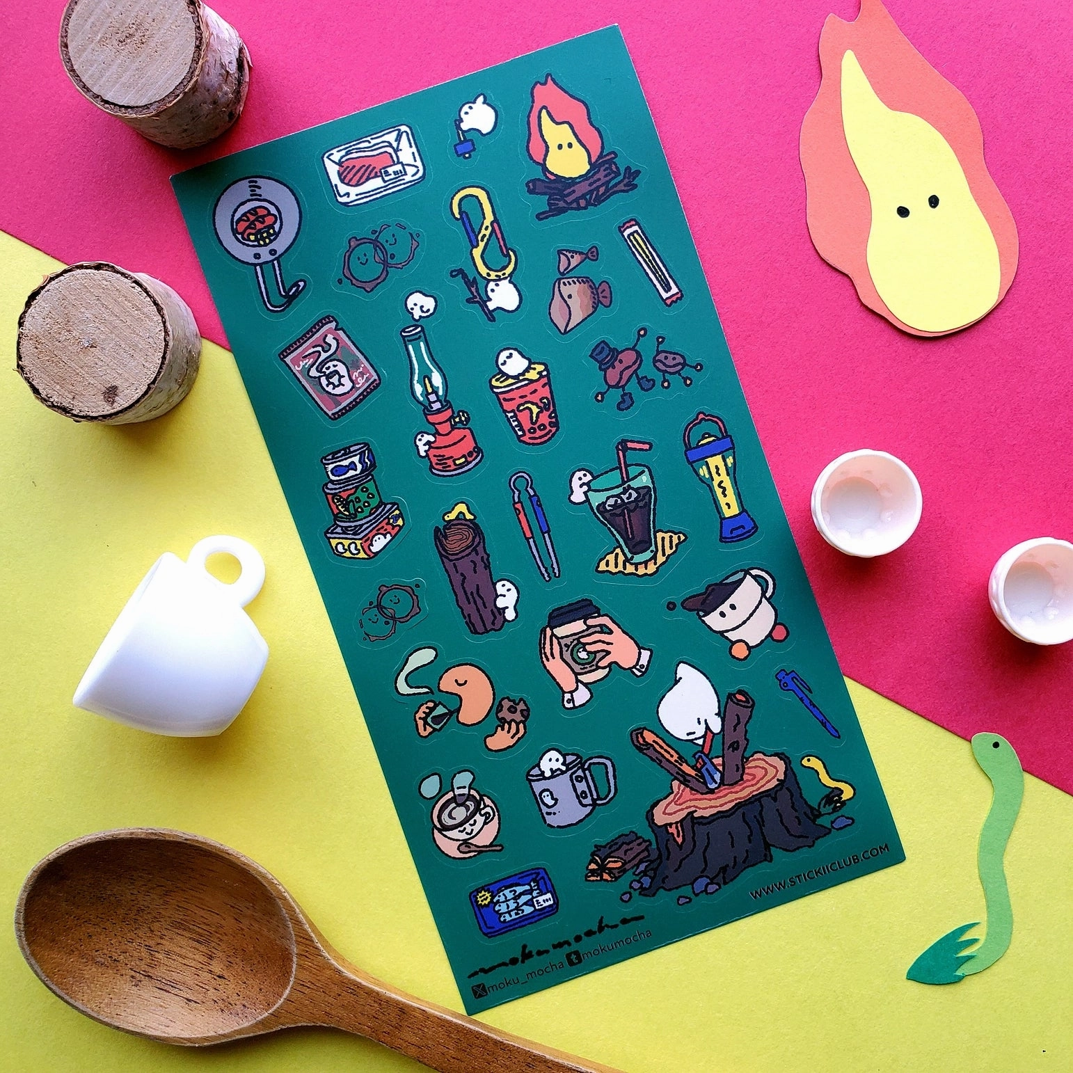 biodegradable modern Stickii Camping Ghosties Sticker Sheet