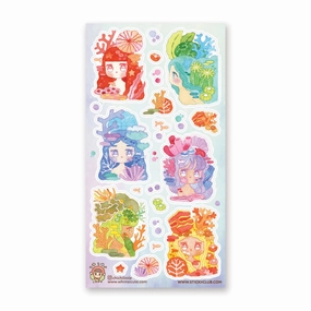 bestselling tall Stickii Colorful Coral Girls Sticker Sheet