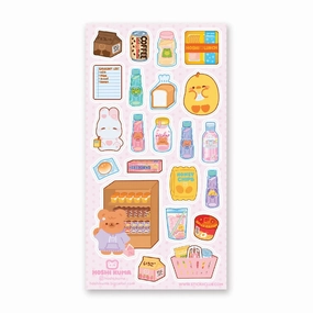 minimalist vintage Stickii Cutie Snack Run Sticker Sheet