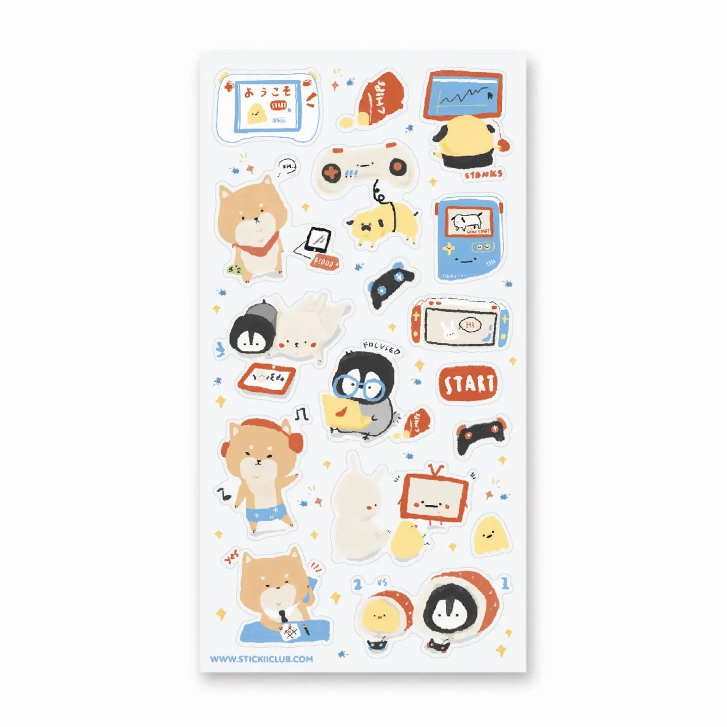 Stickii Furry Gamers Sticker Sheet set affordable