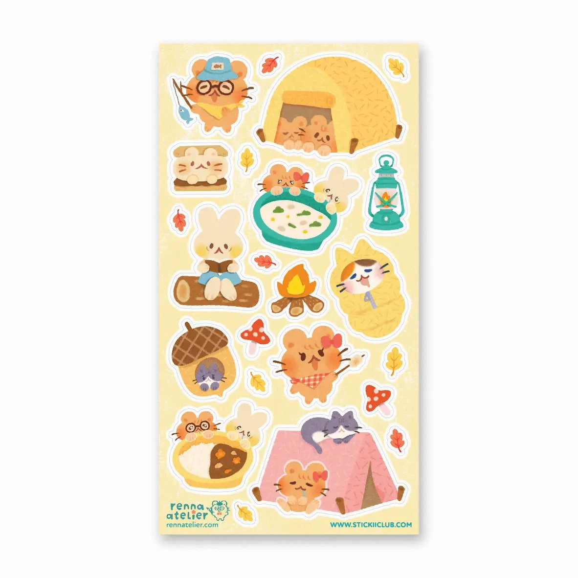 Stickii Kawaii Camping Sticker Sheet popular single