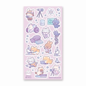 Stickii Kawaii Scientists Sticker Sheet lightweight tiny
