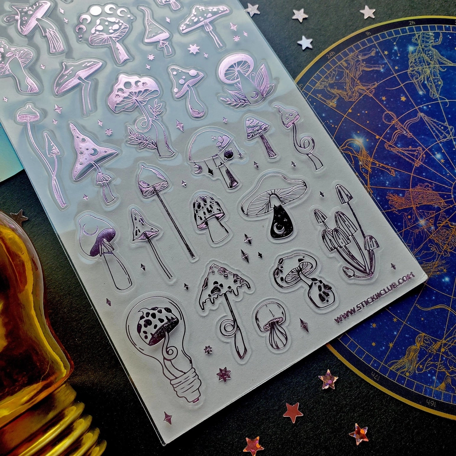 Stickii Moonlit Mushrooms Sticker Sheet classic