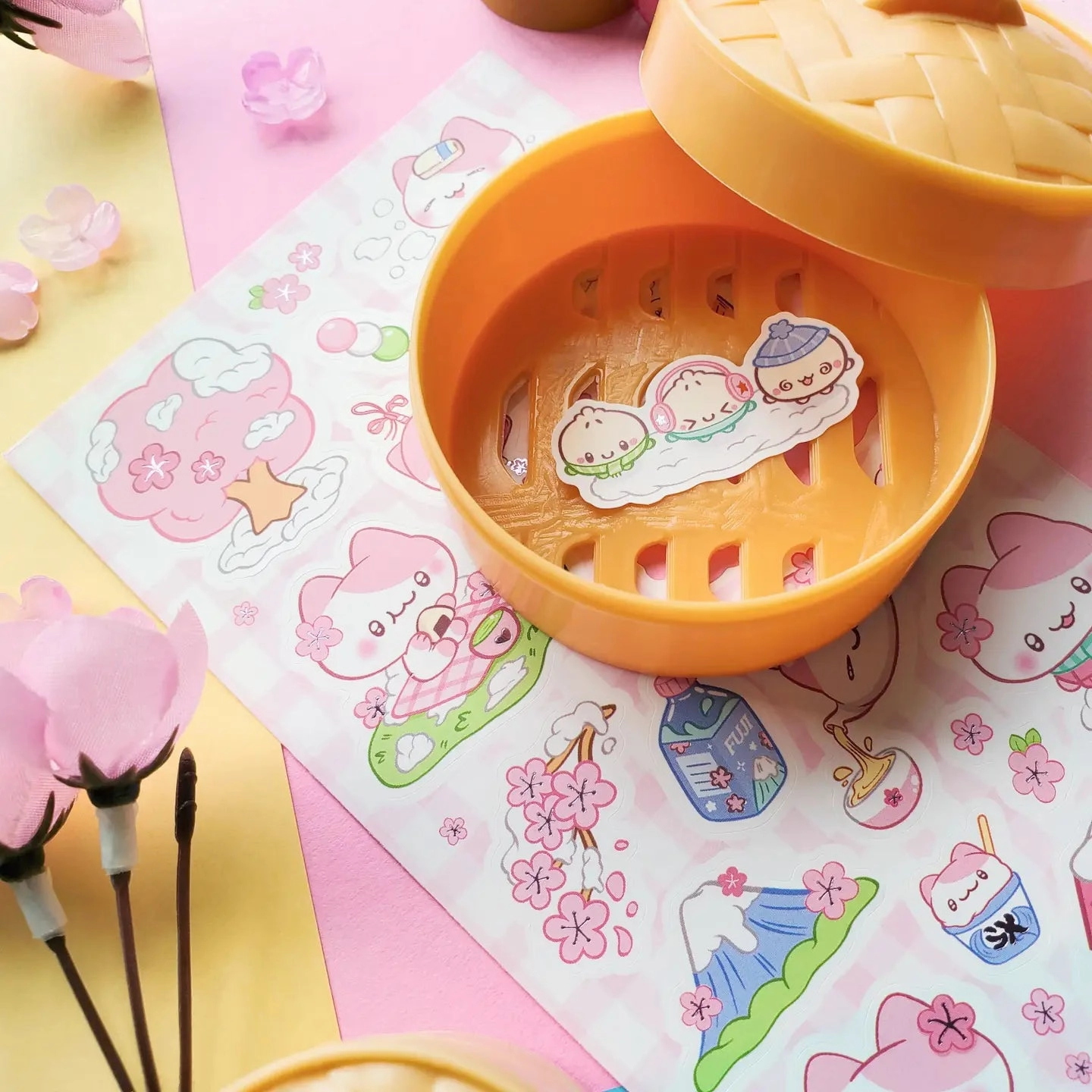 bright Stickii Sakura Snow Day Sticker Sheet
