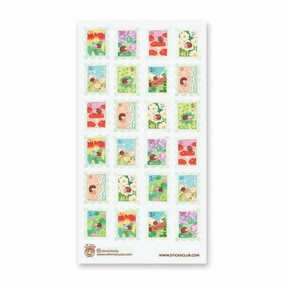 pastel Stickii Snail Mail Stamps Sticker Sheet