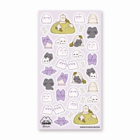 synthetic Stickii Spookii Cats & Bats Sticker Sheet