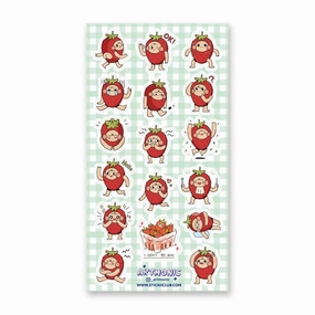 muted leather Stickii Strawberry Feels Sticker Sheet
