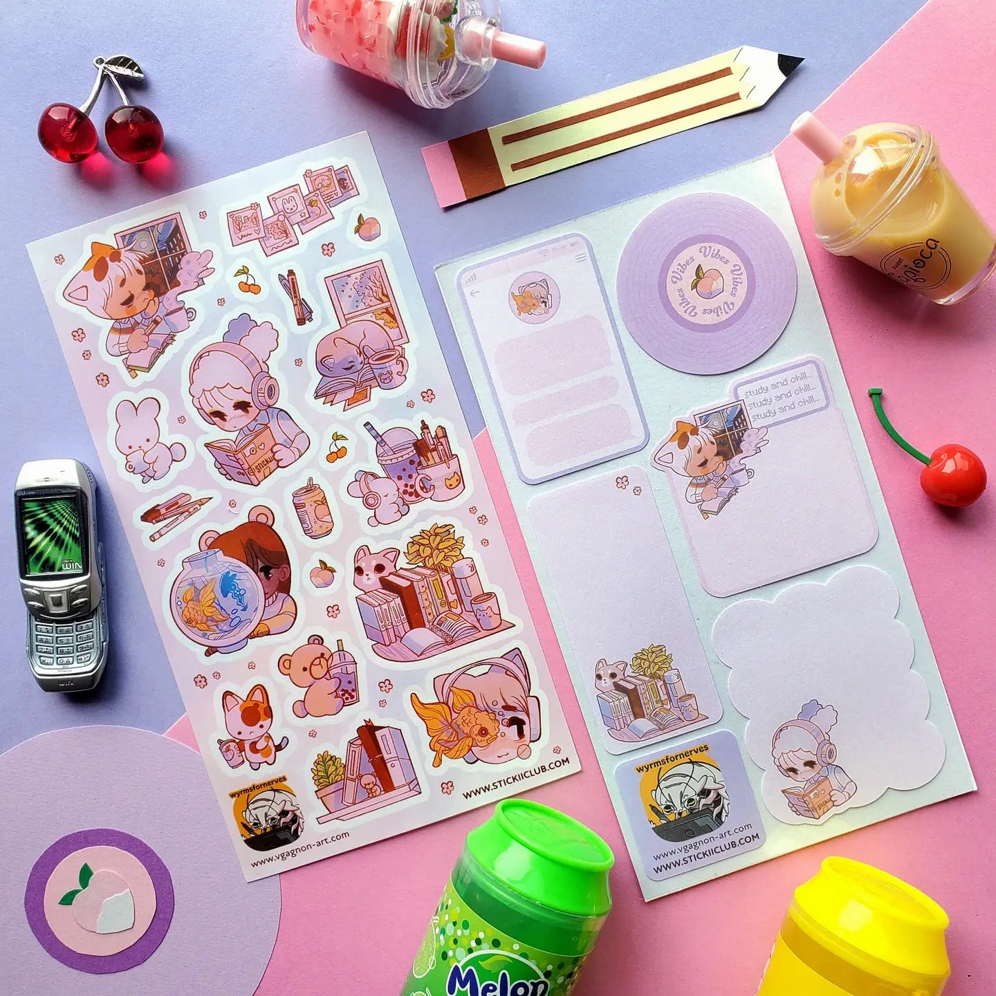 Stickii Study & Chill Sticker Sheet sleek