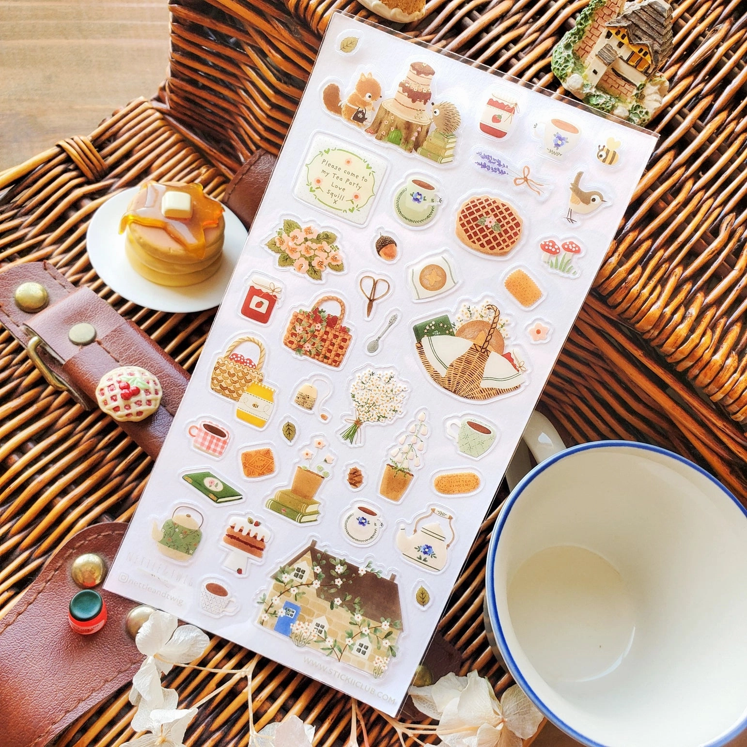 colorful cool Stickii Woodland Tea Party Sticker Sheet