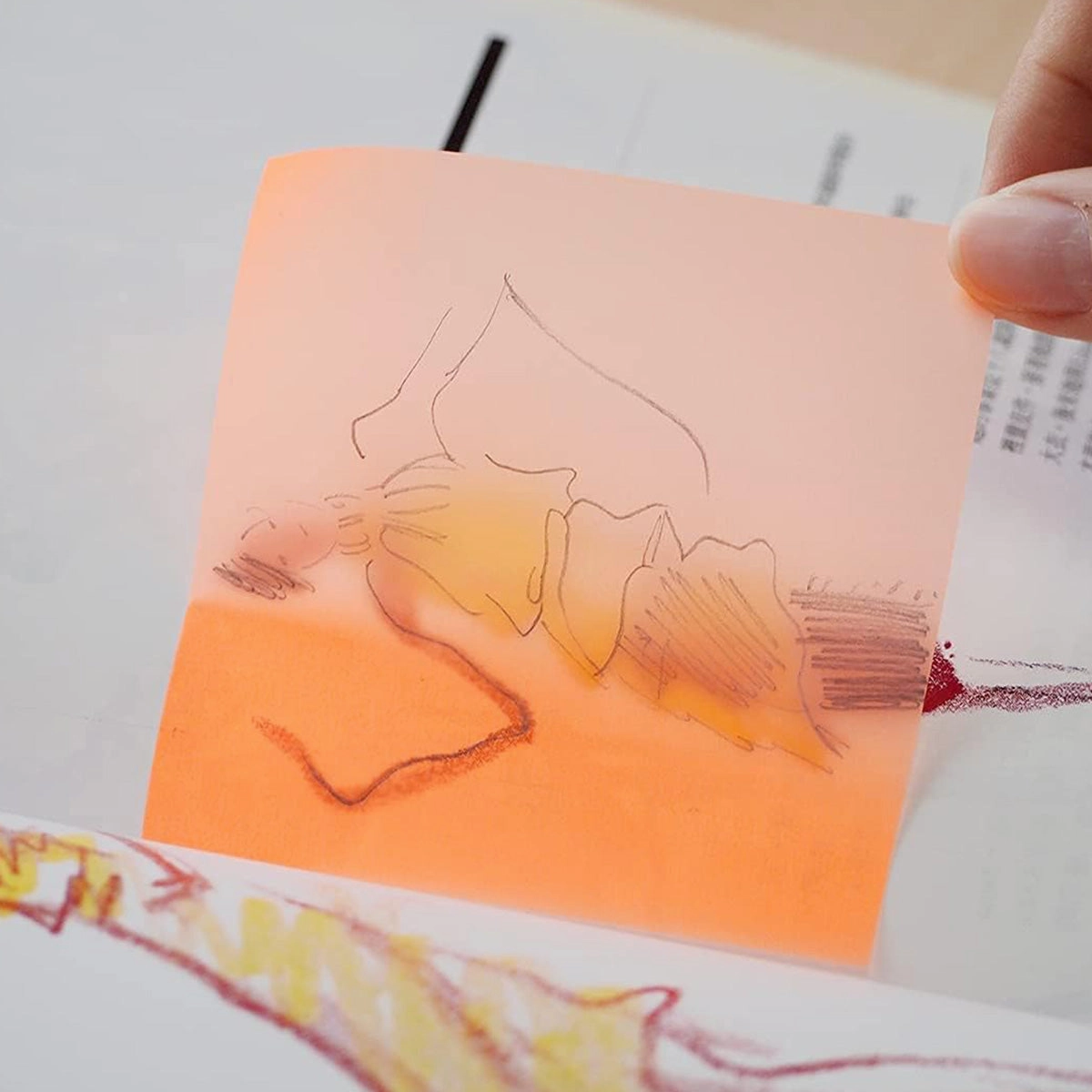 collectible muted Sticky Notes // Semi-Transparent Orange